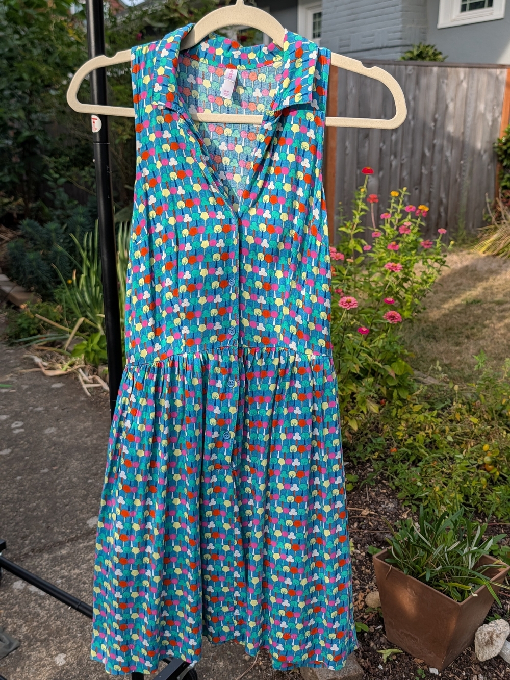Xhilaration Teal Sleeveless Floral-Print Midi Dress